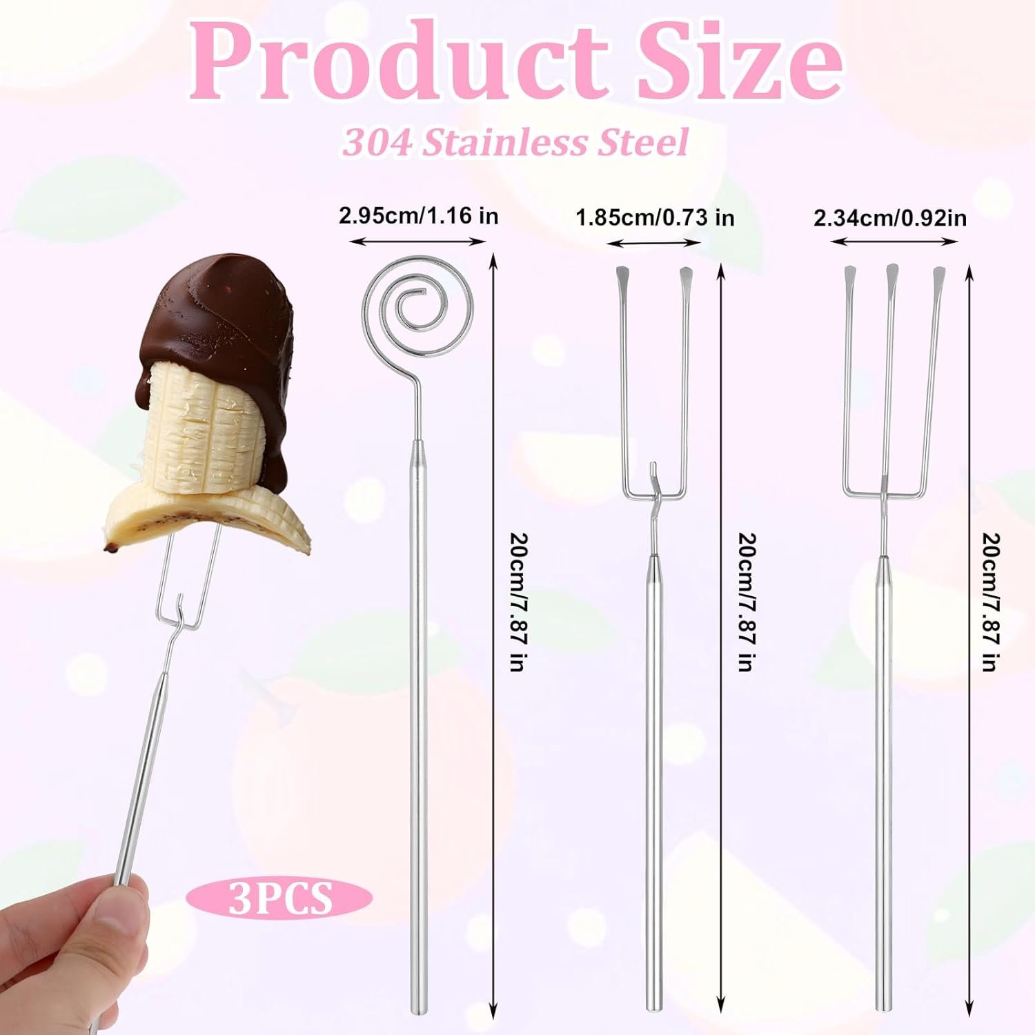 3 Pcs Chocolate Dipping Tool, Stainless Steel Candy Fondue Forks Slotted Spoon Chocolate Dipping Fork Candy Making Tools Dishwasher Safe Decorating Kit for Baking, DIY Truffles, Pralines - Image 4