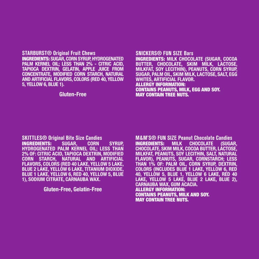 M&M'S Peanut, SNICKERS, STARBURST & SKITTLES Fun Size Assorted Candy Variety Pack, 19.44 oz Bulk Candy Bag - Image 3