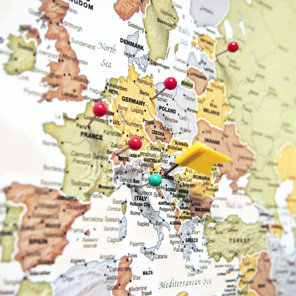 Map Your Travels Deluxe Push Pin World Map | Premium Wood Frame | Personalized Gift Map | Handmade in Minnesota | 33" x 21" - Image 5