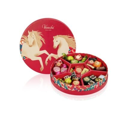 Venchi - Hamper Giftbox, with 29 Assorted Chocolates, 12.52 Oz, Gluten-Free, No Artificial Colours and Preservatives, Gallop Delight Collection, Chinese New Year Gift Idea