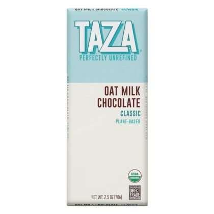 Taza Chocolate Organic Oat Milk Chocolate Bar, Classic, 2.5 Ounce (10 Count), Vegan