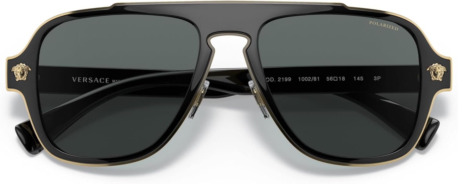 Versace Man Sunglasses Black Frame, Dark Grey Lenses, 56MM - Image 5