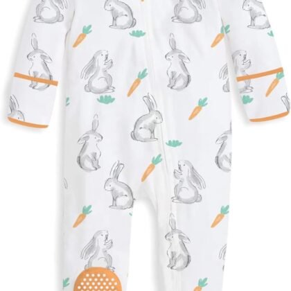 UNIFACO Baby Girls Boys Footed Pajamas One-Piece Sleeper Snug Fit Sleep and Play Zip Front Footie Romper 0-12 Month