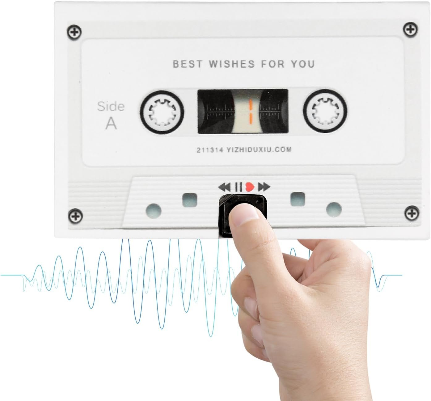 Voice Recordable Greeting Card - 60s Message Recorder Cassettes Talking Card with Adhensive for Grandparents, Mom - Voice Gift for Birthday, Mother's Day, Father's Day, Christmas