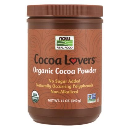 NOW Foods Organic Cocoa Powder, Unsweetened-12 oz