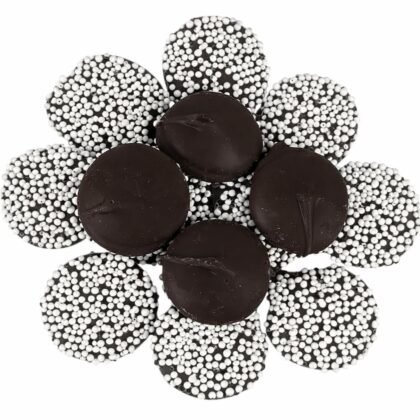 Premium Dark Chocolate Nonpareils with White Seeds, 1 Pound