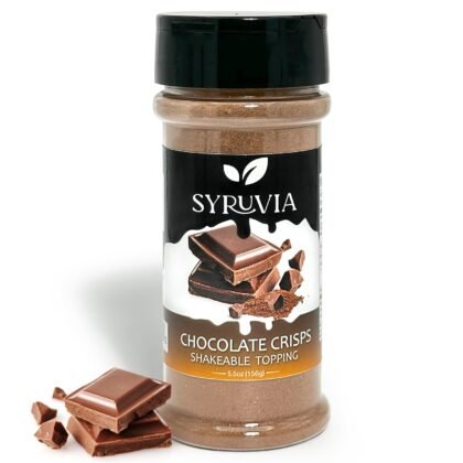 Syruvia Chocolate Crisp Shakable Coffee Topping - 5.5 oz Coffee Sprinkles. Great for Oatmeal, Milkshakes, Smoothies, Ice Cream, Dessert Topping, and More.