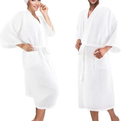 Hercicy 2 Pcs His and Hers Waffle Robes Lightweight Couple Robes for Women Men Matching Bathrobes for Wedding Engagement Gift