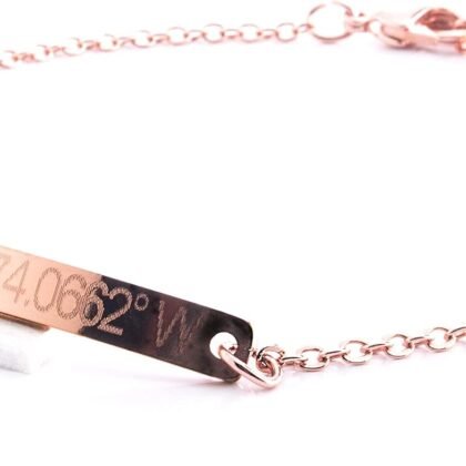 Petite Boutique Bracelet Coordinate Bar Bracelet Engraving Personalized Gift 16K Gold Plated