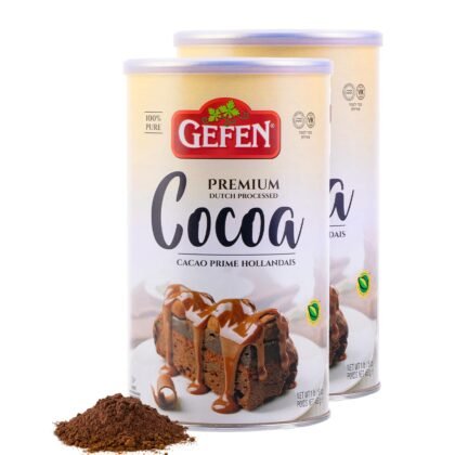 Gefen 100% Pure Premium Dutch Processed Cocoa Powder, 16oz (2 Pack) | High-Fat (20%) Alkalized for Moist Baking & Rich Dark Color | Unsweetened Baking Cocoa | Kosher for Passover & Year-Round