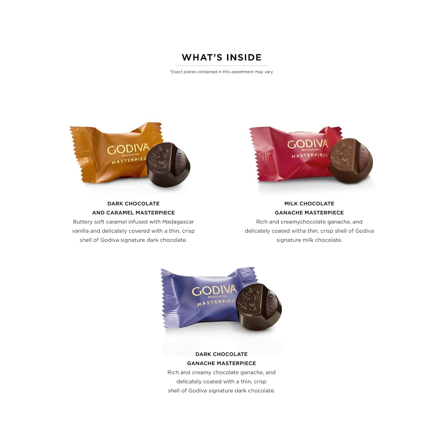 Godiva Holiday Masterpiece Gift Tin, Assorted Milk & Dark Chocolates with Ganache and Caramel, Gourmet Christmas Gift, Kosher & Halal, 50 Pc - Image 3