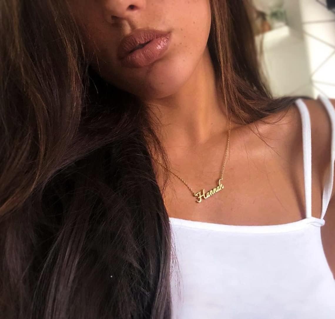 EVER2000 Custom Name Necklace, 18K Gold Plated Nameplate Personalized Jewelry Gift for Women - Image 2