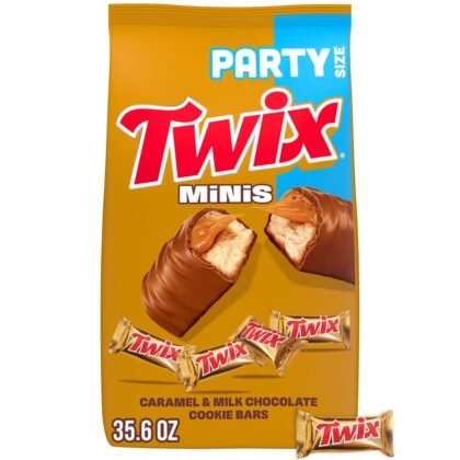 TWIX Caramel Minis Size Chocolate Cookie Bar Candy Bag, 35.6 oz, 95 pieces