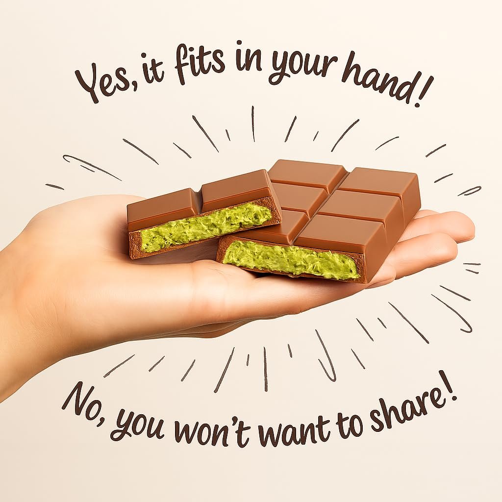 UniqBite Dubai Chocolate Bar Pistachio, 3.17 oz (90gr), Viral Knafeh Chocolate Bar with Pistachio Cream and Kataifi - Image 5