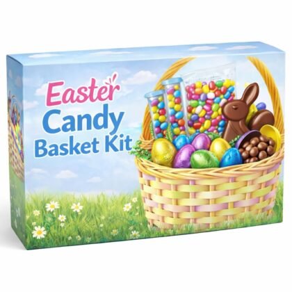 Easter Candy Basket Kit, Assorted Chocolate Eggs, Jelly Beans & Candy Tubes, DIY Variety Pack for Kids, Egg Hunt, Party Favors & Holiday Gifts, 5 Pieces