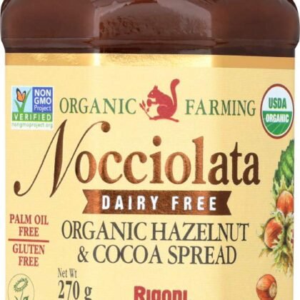 Rigoni Di Asiago Nocciolata DAIRY FREE Organic Hazelnut & Cocoa Spread, 8.82 oz Jar (Hazelnut Cocoa, 2 Pack)