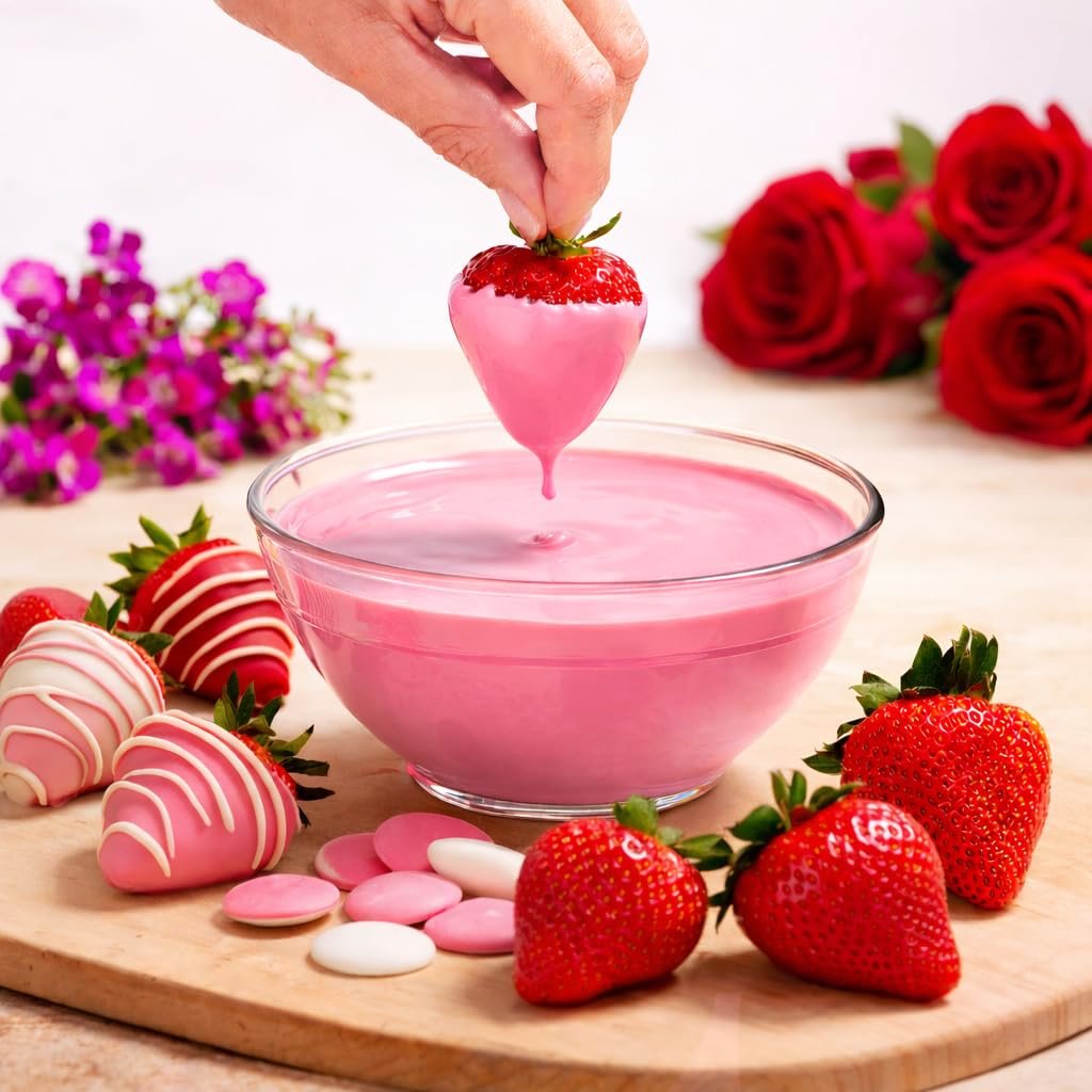 Pink Candy Wafer Chocolate Melts - 12 oz Candy Melting Wafers for Baking, Decorating, Dipping, Drizzling & Desserts - Image 5