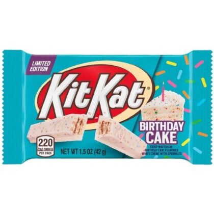 Birthday Cake Kit Kat Bar White Chocolate Limited Edition 4 Pack 1.5 Oz Bars