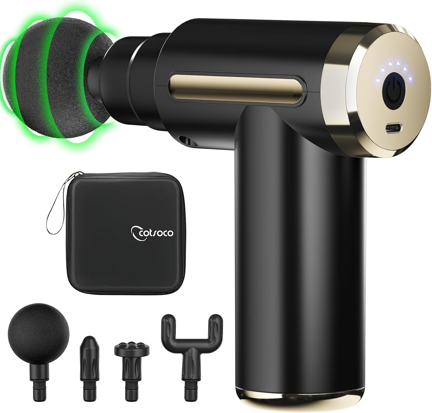 Mini Massage Gun Deep Tissue Muscle Massager with 6 Speeds & 4 Massage Heads, Super Quiet Handheld Percussion Massager for Pain Relief, Portable Electric Body Massager, Ideal Gift for Mom & Dad