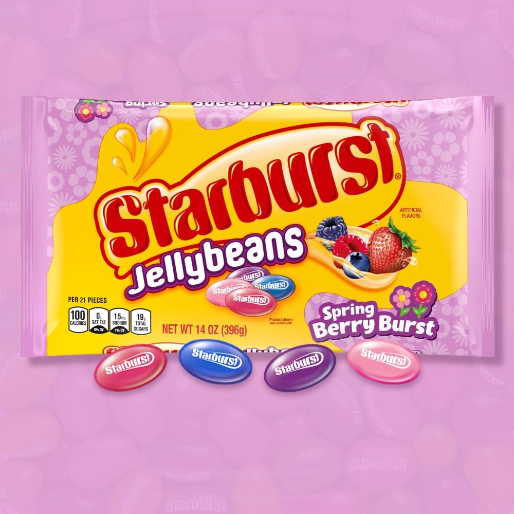 STARBURST Berry Burst Jellybean Easter Candy, Jelly Beans for Filling Eggs, Easter Basket Stuffers, 14 Ounce Bag - Image 4