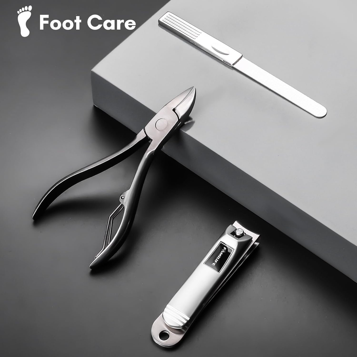 FAMILIFE Manicure Set, Professional Manicure Kit Nail Clippers Set 11 in 1 Stainless Steel Pedicure Tools Nail Kit Men Grooming Tool with Portable Brown Leather Travel Case Luxury Gifts for Him - Image 5