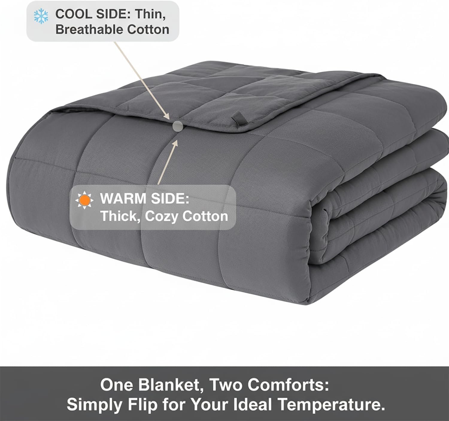 Weighted Blanket 15lbs 60"x80", Weighted Blankets for Adults, Cooling Weighted Blanket for Sleeping, Machine Washable Soft & Breathable All-Season Comfort & Premium Glass Beads(60" x 80" 15 lbs) - Image 3