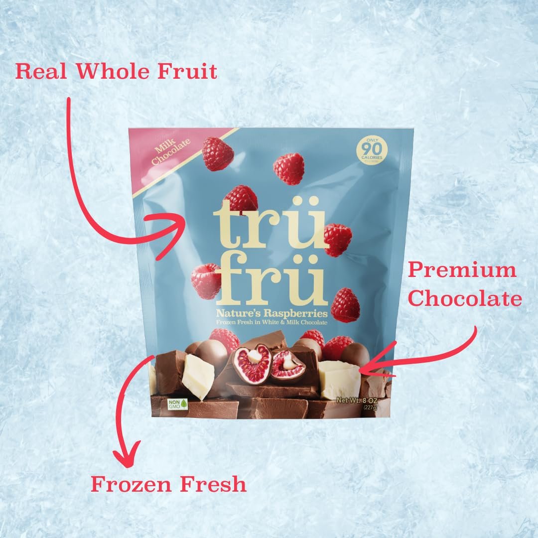 Tru Fru, White & Milk Chocolate Raspberries, 8 Ounce - Image 3