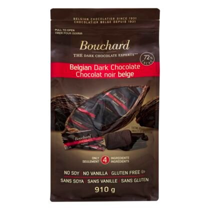 Bouchard Premium Belgian Dark Chocolate with 72% Cacao | Individually Wrapped Pieces (2 LB) (CAN)