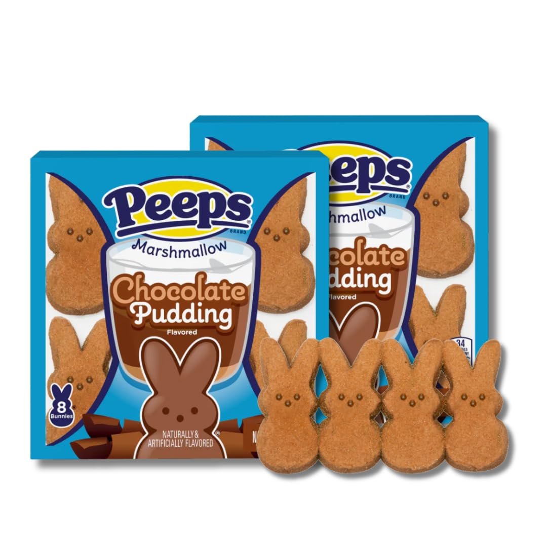 Peeps Marshmallow Bunnies - Chocolate Pudding - Pack of 2-8 Count Boxes