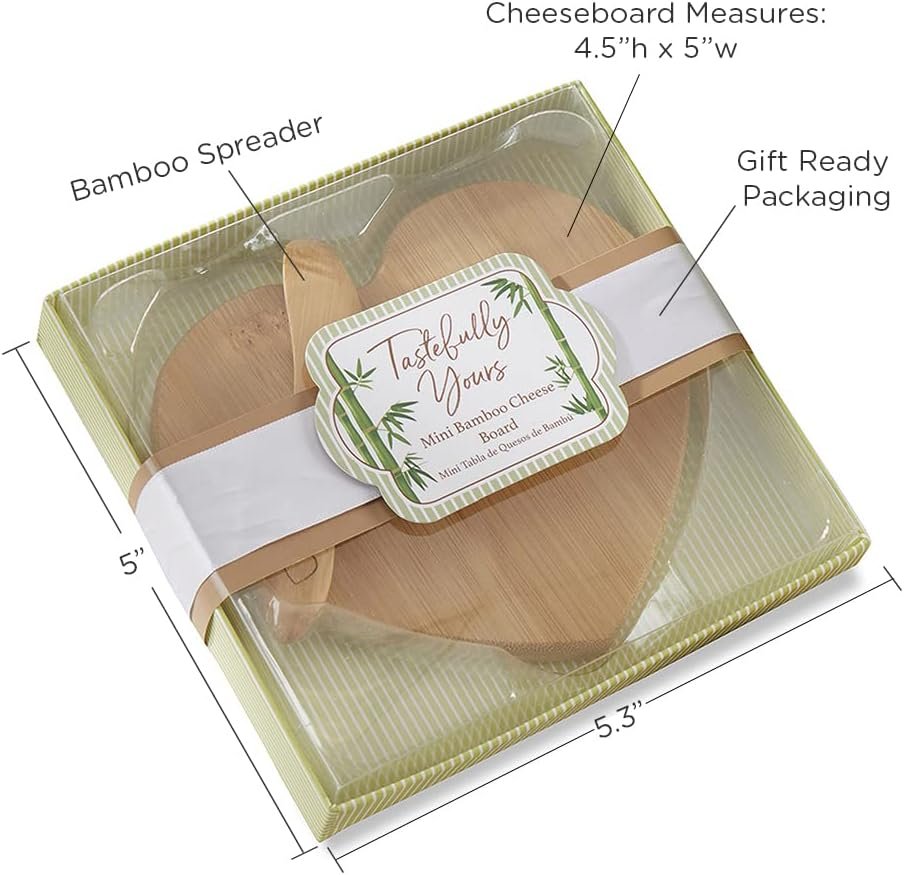 Kate Aspen Tastefully Yours Heart-Shaped Bamboo Cheese Board, Miniature Cutting Board, Sage Green/Brown, 4.5" H x 5" W, One Size - Image 6