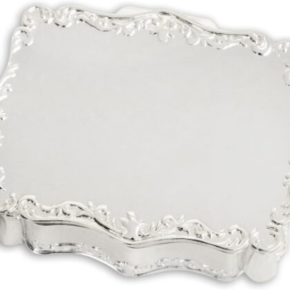Cherished Moments Rectangle Shaped Jewelry Keepsake Box for Jewelry, Trinkets or Special Treasures, Silver Toned