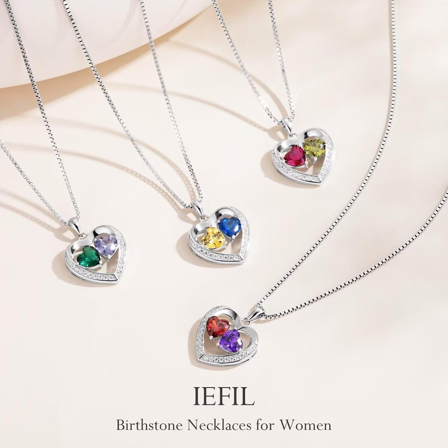 Iefil Easter Gifts for Women Wife - 925 Sterling Silver Birthstone Necklace, Anniversary Birthday Gifts for Women, Jewelry Gifts for Her Wife Mom Daughter - Image 5