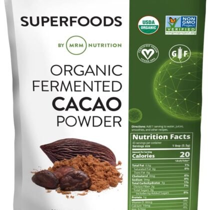 MRM Nutrition Organic Fermented Cacao Powder | Superfood | Antioxidant-rich | Gluten free + vegan | 43 servings