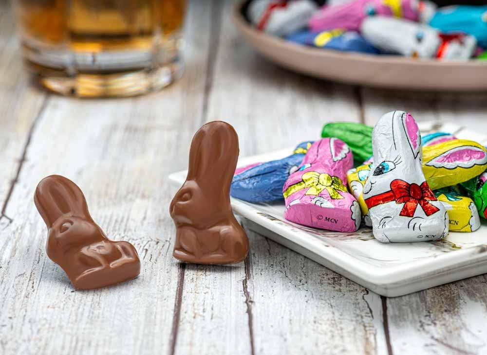 Madelaine Easter Candy 26 Premium Milk Long-eared Chocolate Bunny Wrapped In 6 Different Color Foils - 1/2 LB Easter Basket Essentials - Image 3