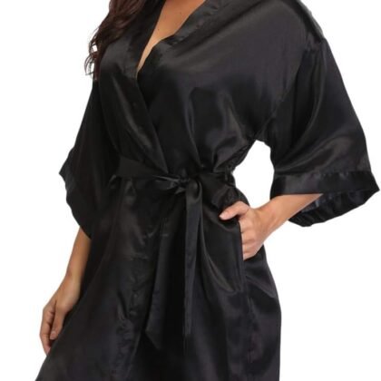 Women's Pure Short Silky Robes Bridesmaid Bride Party Satin Robes Sleepwear