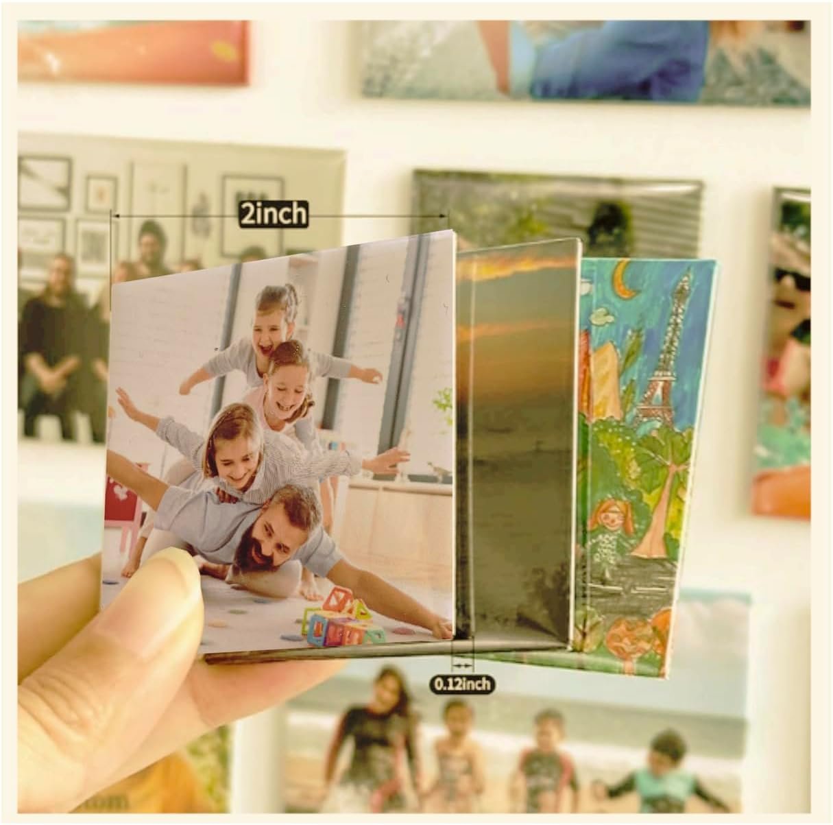 Set of 6 Custom Photo Magnets, Personalized Gifts, Holiday Keepsakes, Personalized Refrigerator Magnets, Birthday Favors, Baby Shower Favors, Wedding Favors, Branding, Newborn Keepsakes, 2"x2" - Image 2