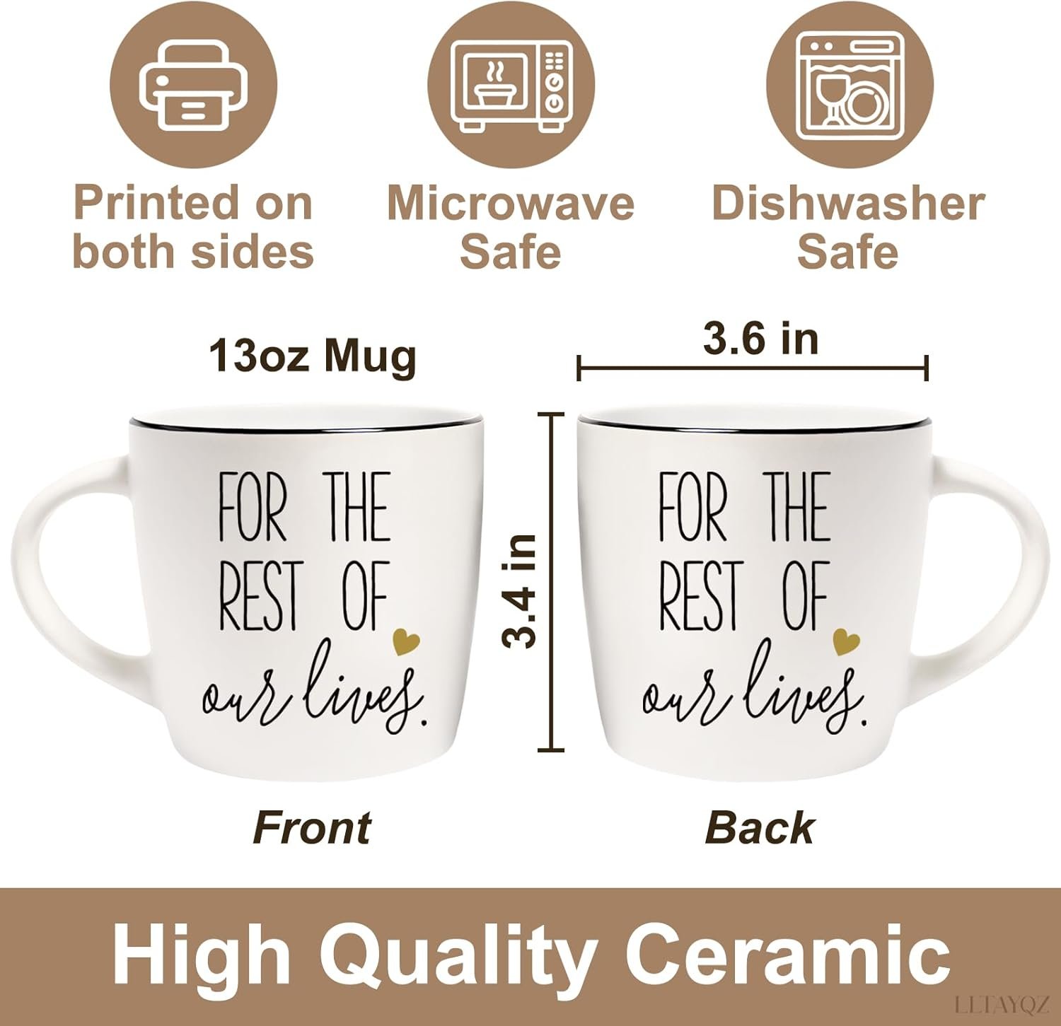 Let's Have Coffee Together Coffee Mug Set Gift for Couple, Ceramic Engagement Wedding Anniversary Mug Gifts for Couple, Bride and Groom Newlywed Bridal Shower, Mr and Mrs, Valentine’s Gifts-21 - Image 4