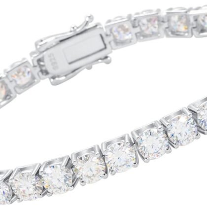 Gem's Beauty 925 Sterling Silver Tennis Bracelet Cubic Zirconia Silver Bracelets For Women 14k Gold Plated 6.5 inches-9 inches