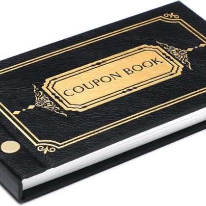 Classic Leather Blank Coupon Book- 30 DIY Coupons, Valentines Day Gifts for Him Her, Valentines Gift for Husband, Wife, Boyfriend, Girlfriend, Unique Anniversary Vday Gifts for Couples