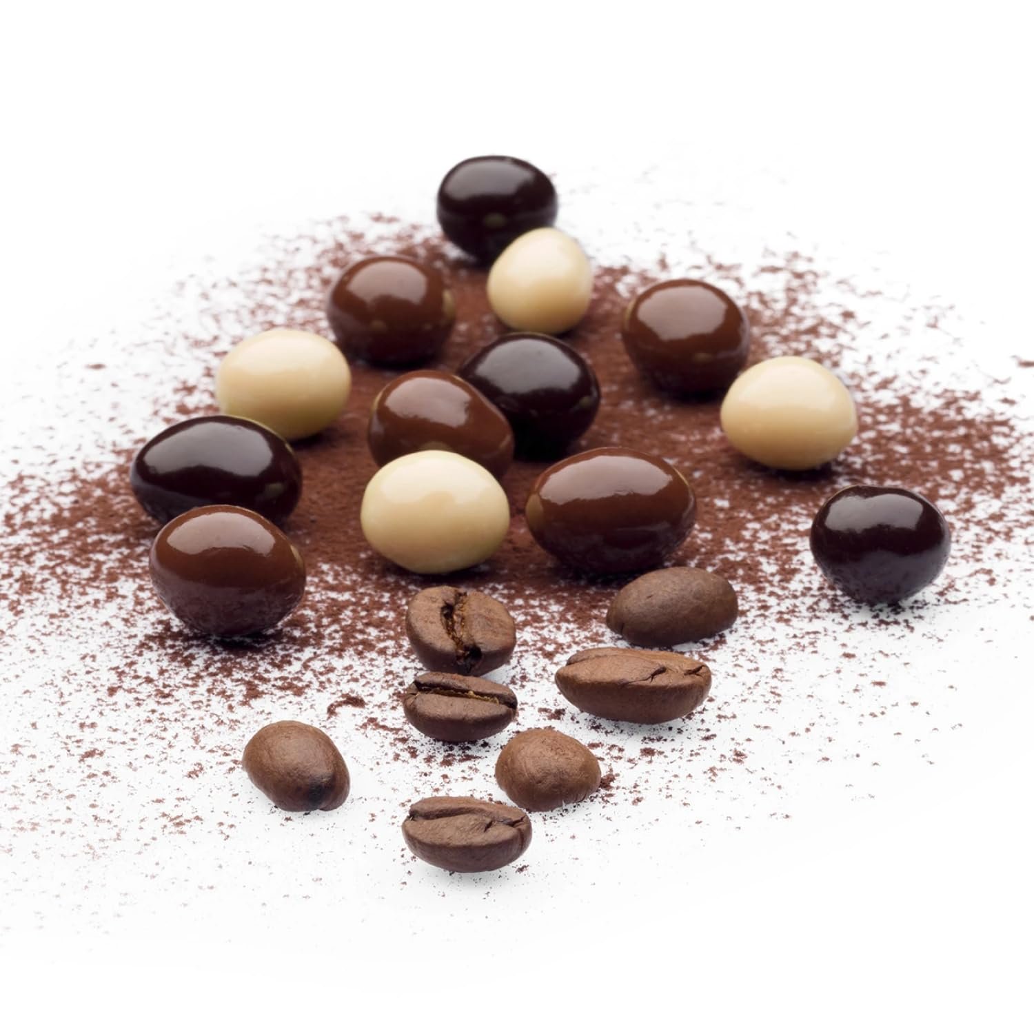 UNIQBITE Chocolate Covered Coffee Beans, 4.4 Oz, Mixed Chocolate Dragees with Whole Roasted Coffee, White-Dark-Milk Chocolates, Resealable Bag - Image 4