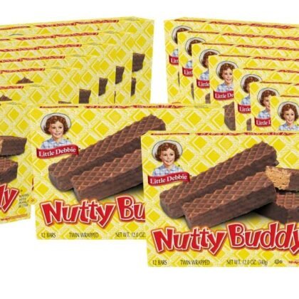 Little Debbie Nutty Buddy 96 Twin-Wrapped Wafer Bars, Chocolate, 12 Ounce (Pack of 16)