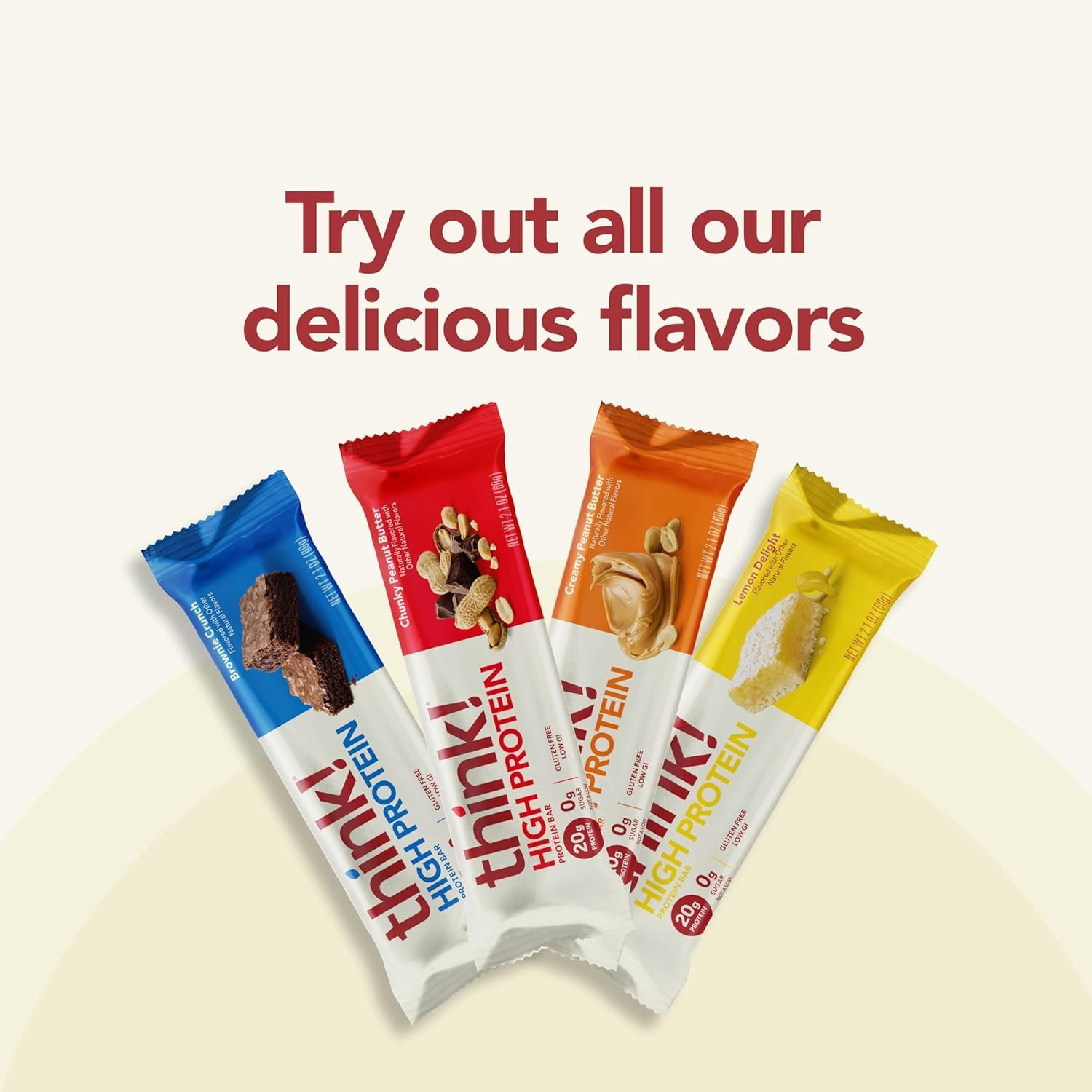 think! Protein Bars, High Protein Snacks, Gluten Free, Sugar Free Energy Bar with Whey Protein Isolate, Brownie Crunch, Nutrition Bars without Artificial Sweeteners, 2.1 Oz (12 Count) - Image 7