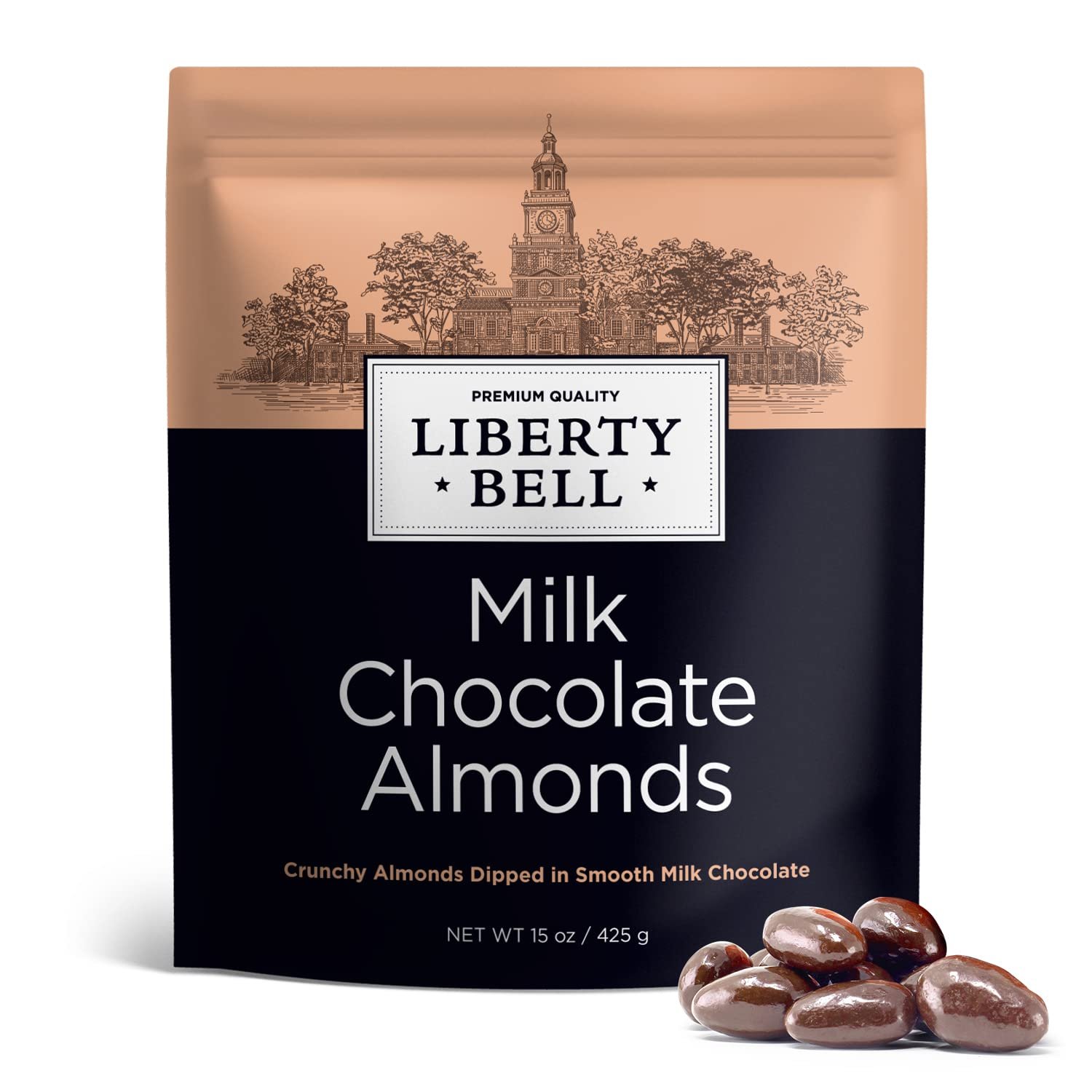 Milk Chocolate Covered Almonds | 15 Oz Bag | Roasted Chocolate Covered Nuts | Creamy & Crunchy Snack Nuts | Office Candy, Gourmet Party Favor & Gift Basket Filler