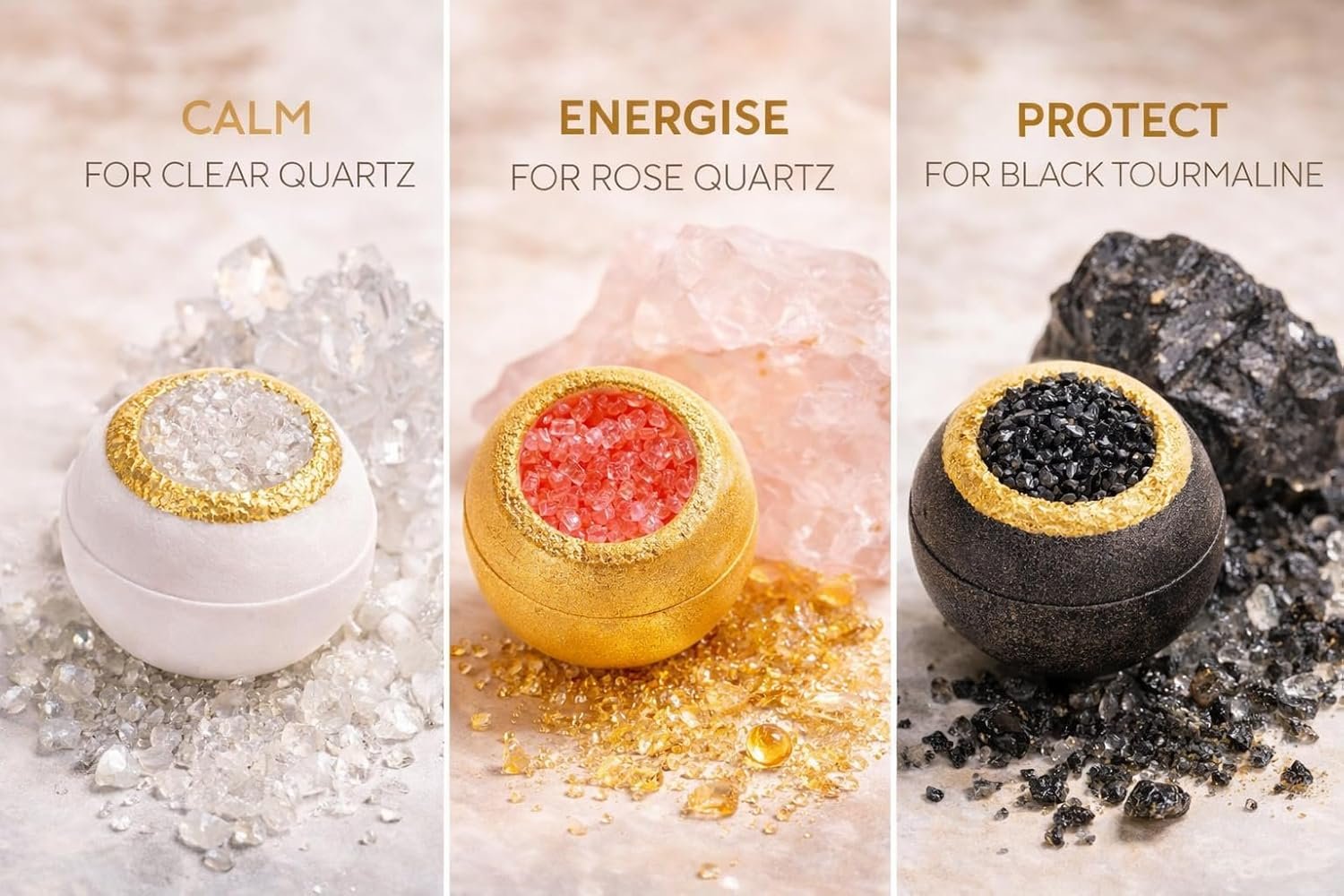 Crystal Luxe Bath Bomb Set, 6 Luxury Bath Bombs by Jane & Bloom, Moisturizing Fizzies for Relaxing Home Spa, Gift Set for Women, Men and Teens, Valentine's Day Gift Set - Image 5