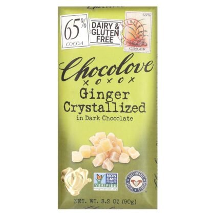 Chocolove Chocolate Bar dark Ginger Crystalized, 3.2 oz