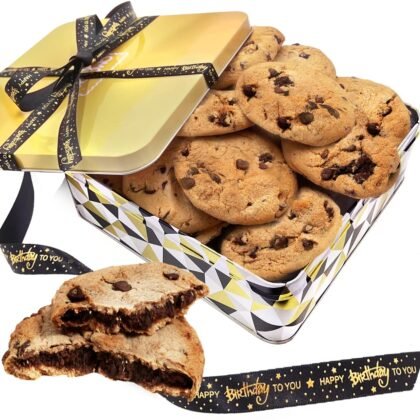 Chocolate Chip Cookies Birthday Gift Basket Tin Gourmet cookie Individually Wrapped Fresh