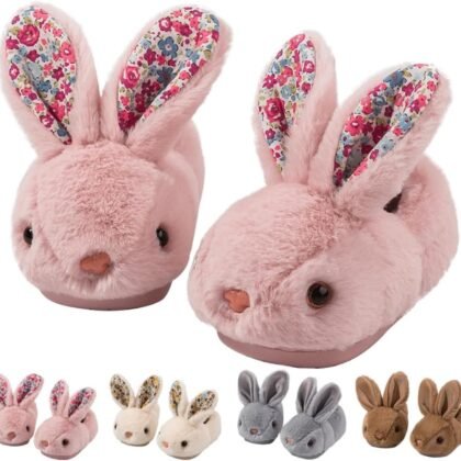 Toddler Kids Slippers Bunny Design Indoor Plush Shoes