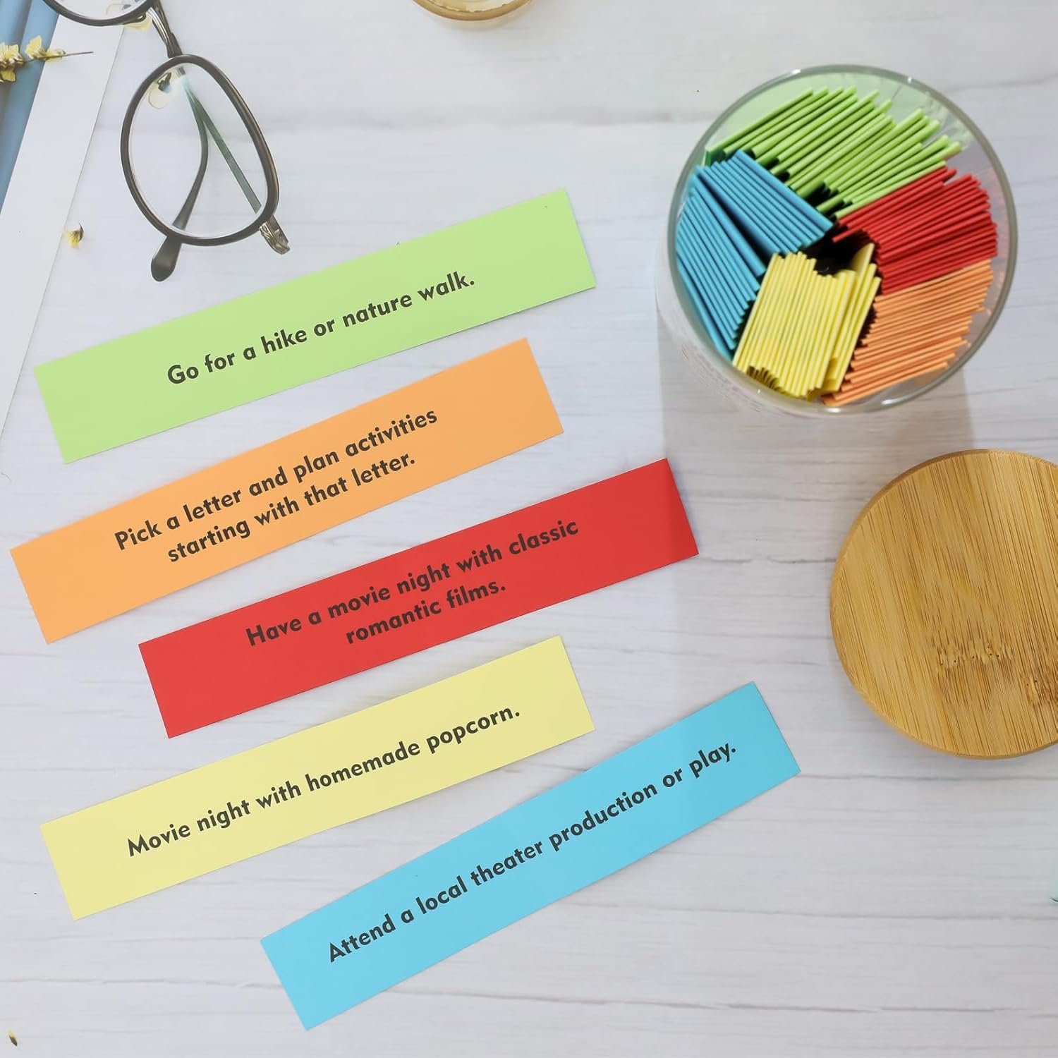 MSEHKM 100 Date Ideas In A Jar Date Night Ideas Color Coded Date Ideas Budget-friendly Date Jar Wedding/Anniversary/Bridal Shower/Newlyweds Gifts for Couples, pure - Image 4