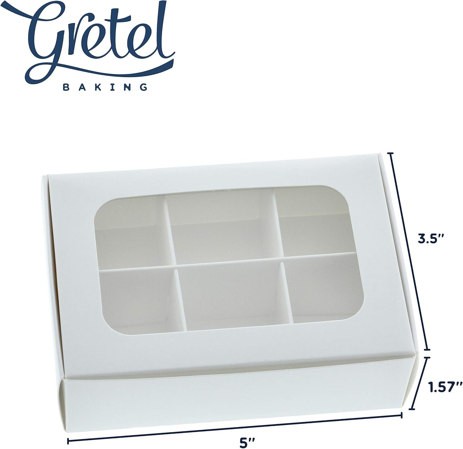 Treat Boxes - 20 ct 5 x 3.5 x 1.57 in Bakery Boxes with Windows and Dividers for Candy, Cookies, Cupcakes, or Bakery Desserts - Chocolate, Treats, and Baked Goods Packaging for Gifting - Image 5