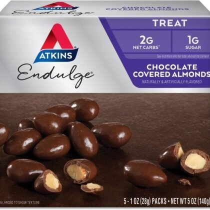 Atkins Endulge Treat Chocolate Covered Almonds. Rich & Crunchy. Keto-Friendly.1 Oz, 5 Count (Pack of 4)